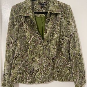 Chico's Olive Paisley Blazer